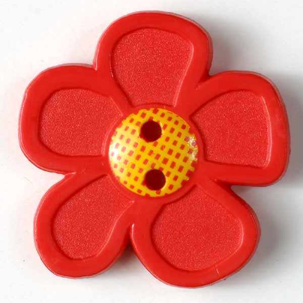 Kinderknopf Blume rot